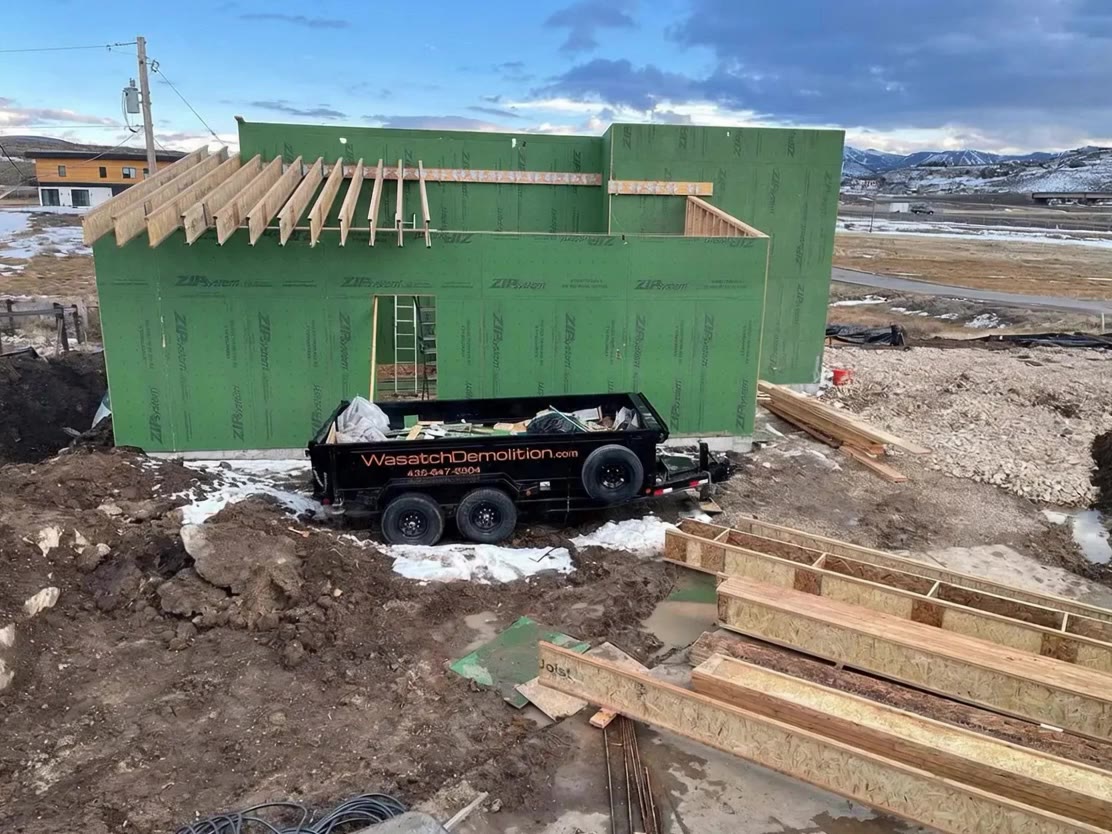 Wasatch Demolition construction site cleanup at a new build in Park City, UT